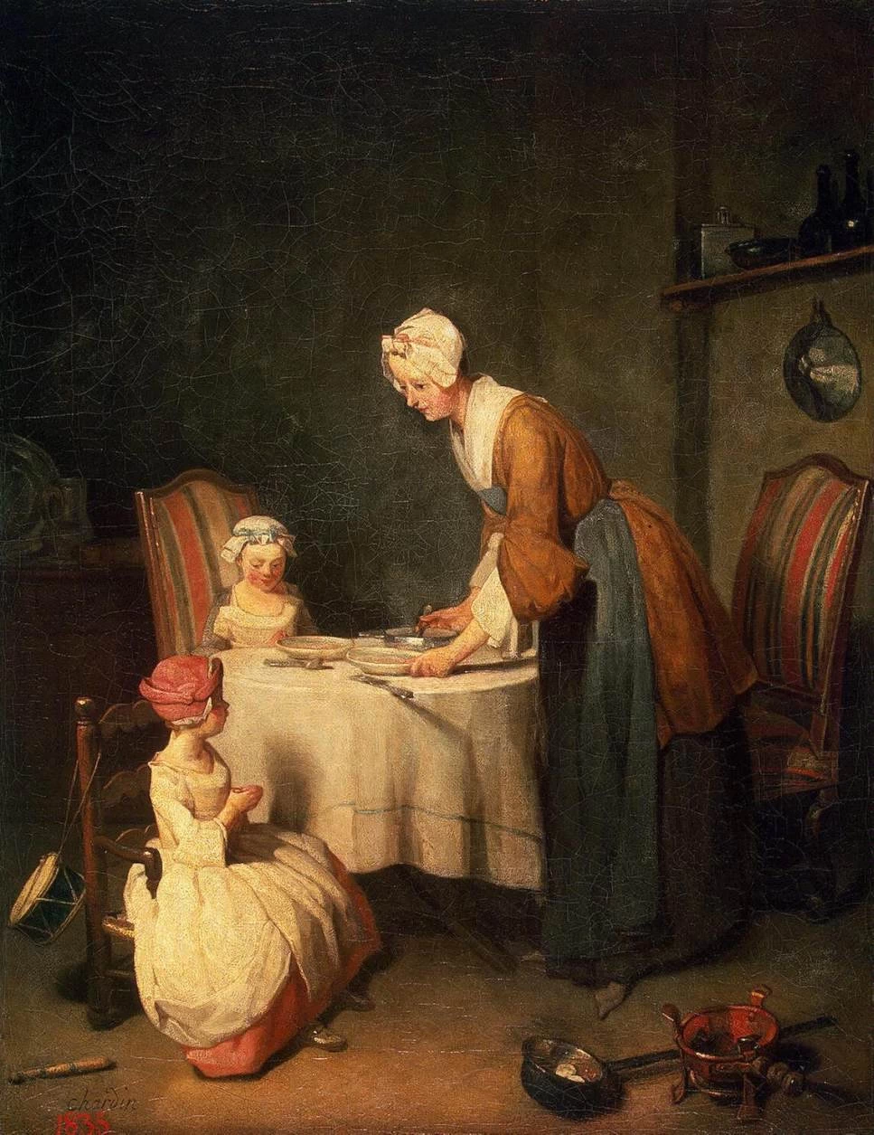 Jean Siméon Chardin - La preghiera prima del pasto, Hermitage, San Pietroburgo